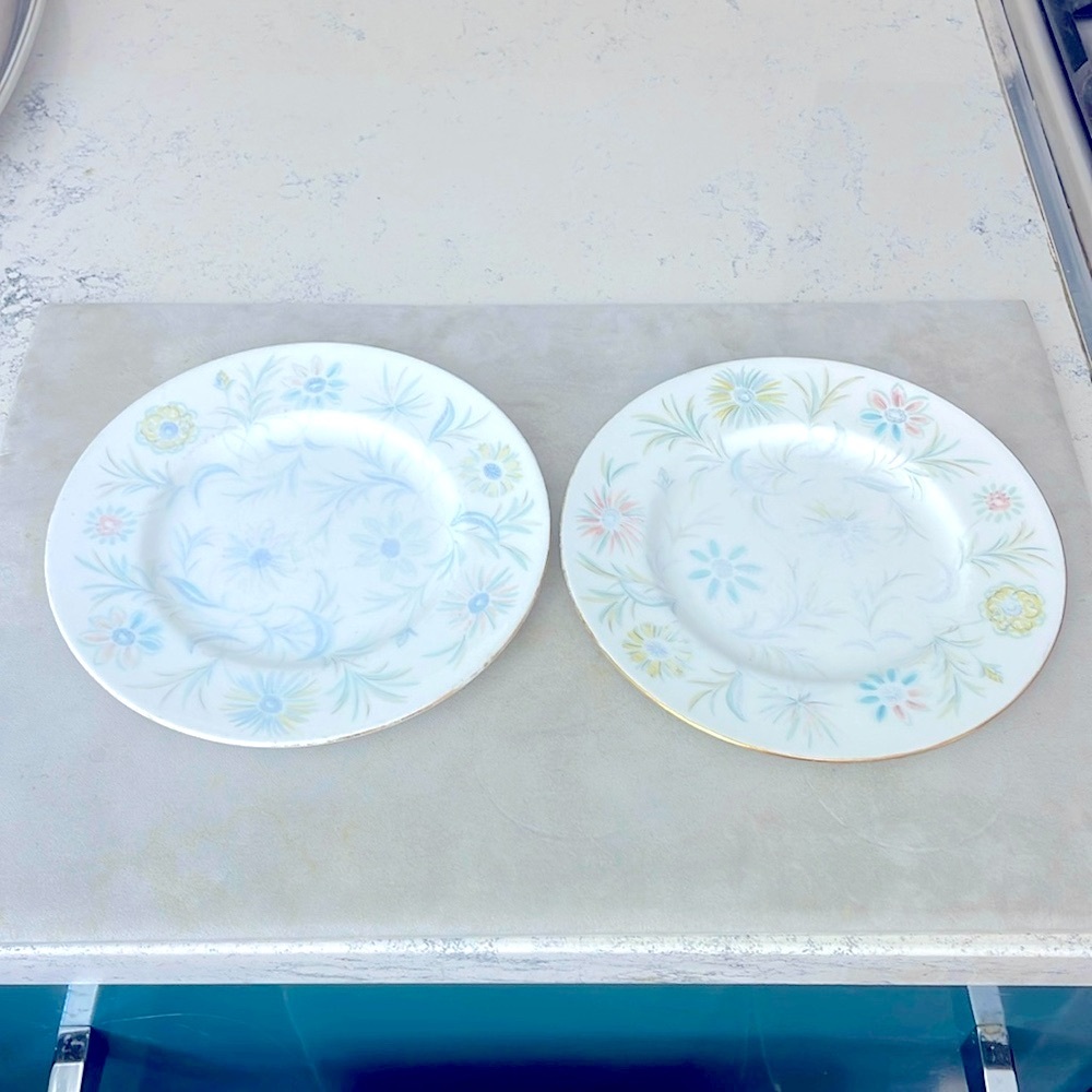 Minton Bona China Vintage Vanessa Salad Plates Pair of 2 Made in England 7 5/8”